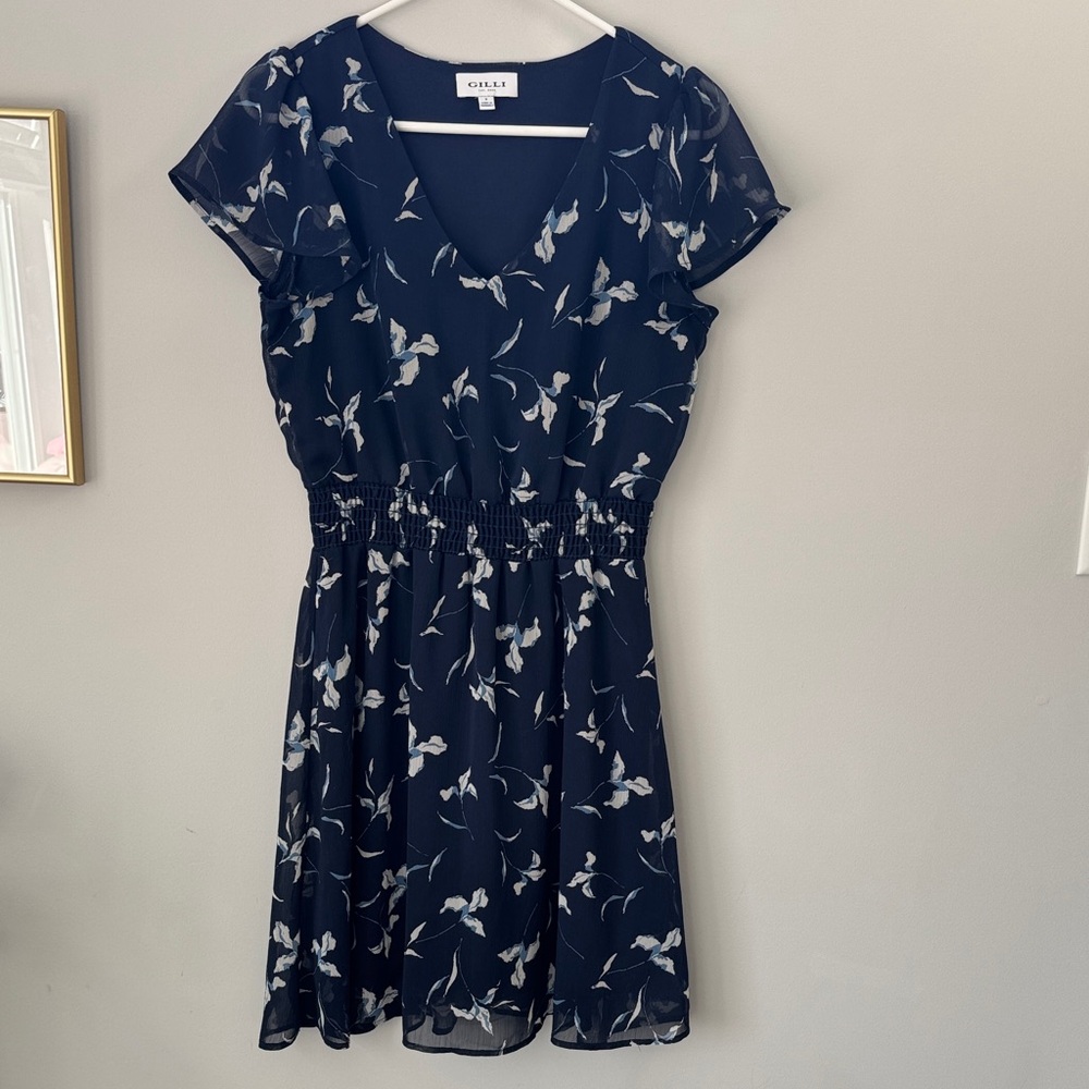 Gilli Navy Floral Dress, Small